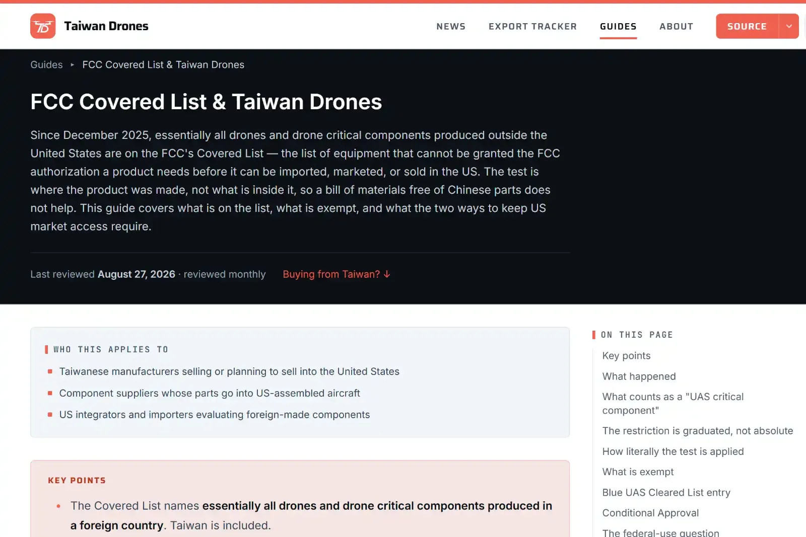Taiwan Drones US and EU compliance guides